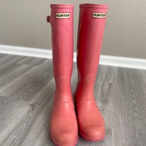 Pink Hunter rain boots